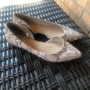 Snakeskin flats